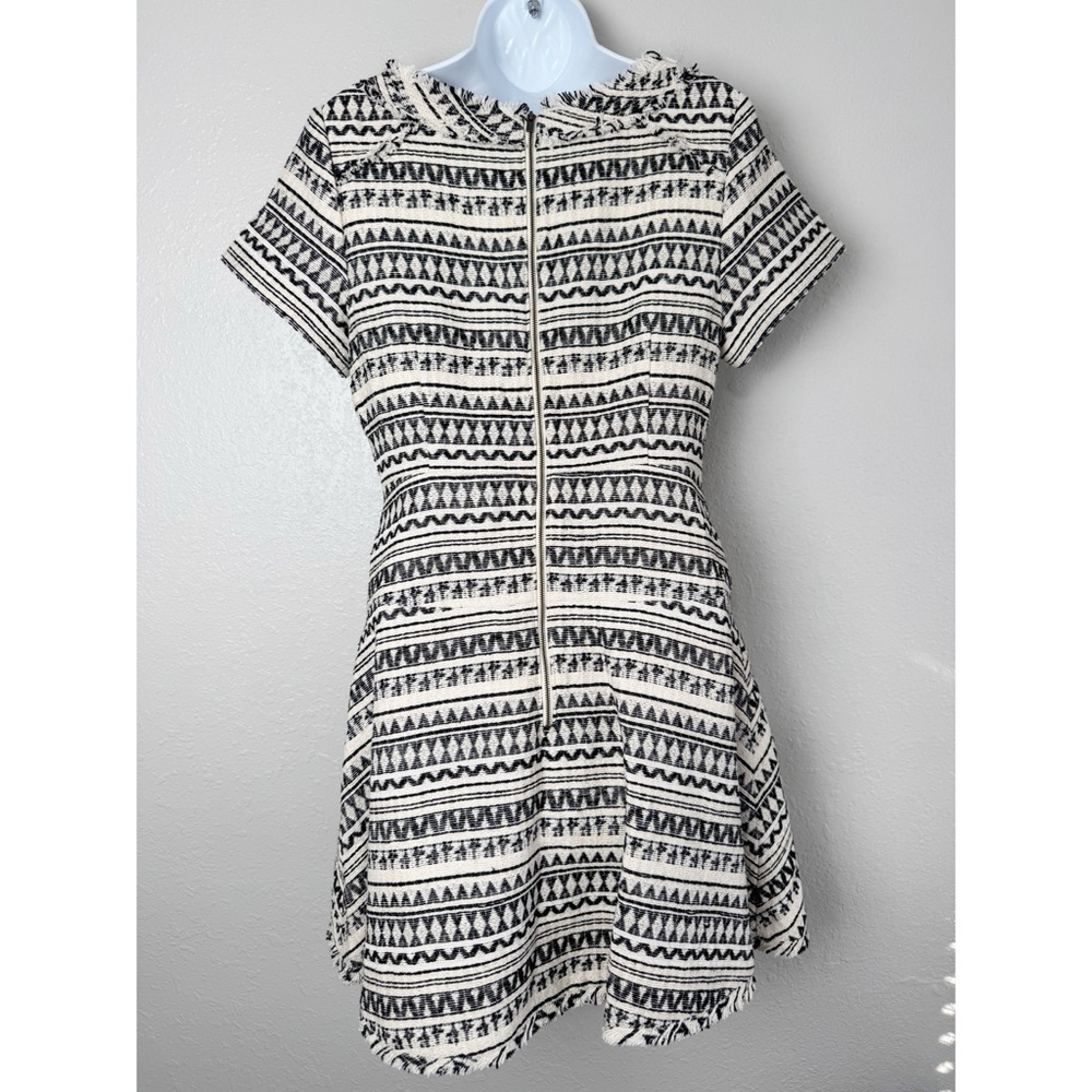 NWT Banana Republic striped jacquard woven fringe fit and flare dress 8 - Picture 8 of 12